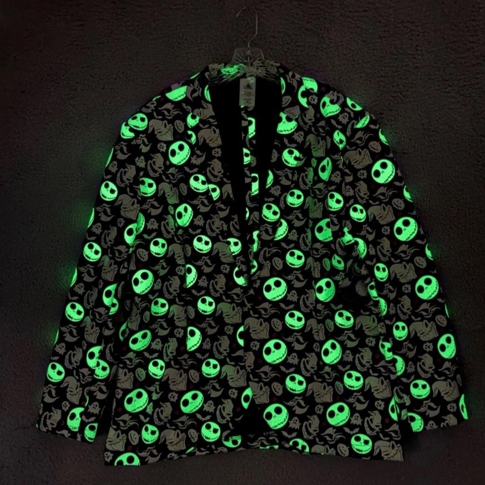 The Nightmare Before Christmas Jack Skellington Glow in the Dark Blazer Men L/XL